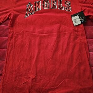 Majestic Red Angels Kids Short Sleeve Tee